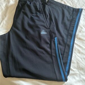 Adidas Black Joggers with Blue Accents